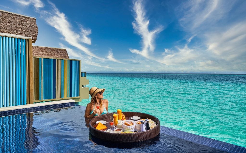 Dine-in-water-bangalow-in-Maldives-Honeymoon-Packages-by-olanka-Travels